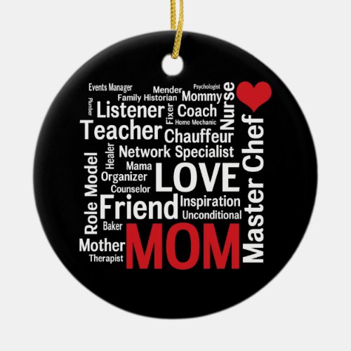 Worlds Best Mom _ Mothers Day or Birthday Ceramic Ornament
