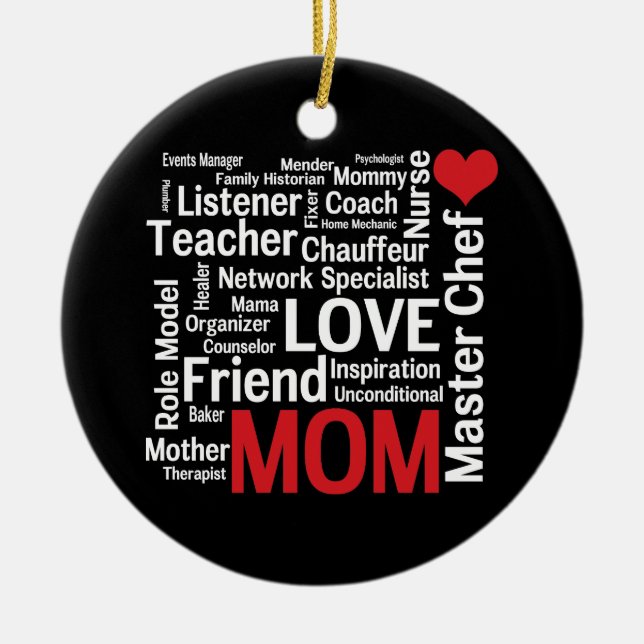 World's Best Mom - Mother's Day or Birthday Ceramic Ornament (Front)