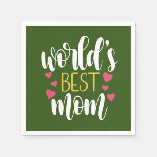 World's Best Mom Mother's Day   Paper Napkin