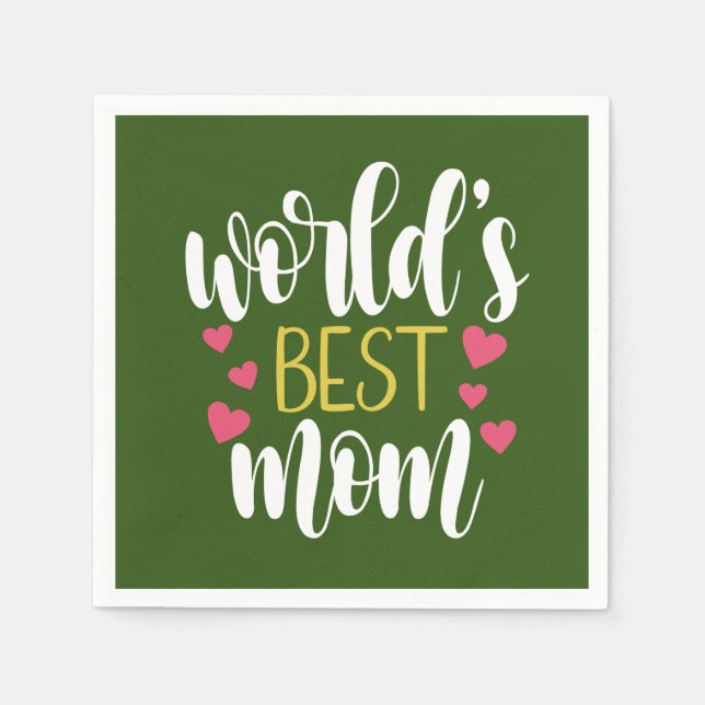 World's Best Mom Mother's Day | Paper Napkin (Front)