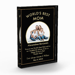 World's Best Mom Mother's Day Photo Personalize Acrylic Award