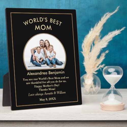 Worlds Best Mom Mothers Day Photo Personalize  Plaque