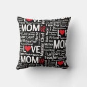 Worlds Best Mom Mother's Day Throw Pillow (Back)