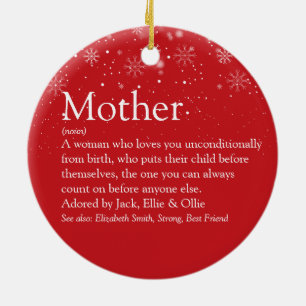 World's Best Mom Mum Mother Definition Photo Ceramic Ornament