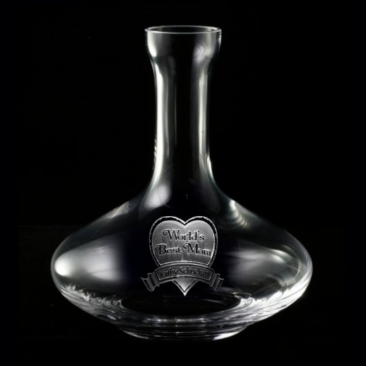 World's Best Mom Personalized Wine Decanter (Front)