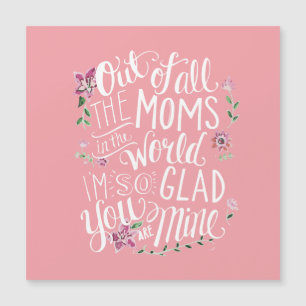 Worlds Best Mom Pink Magnetic Greeting