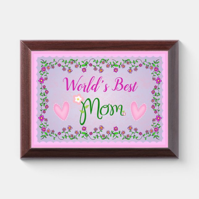World's Best Mom Plaque (Horizontal)