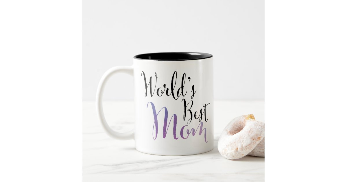World's Best Mom (Purple) design for Two-Tone Coffee Mug ...
