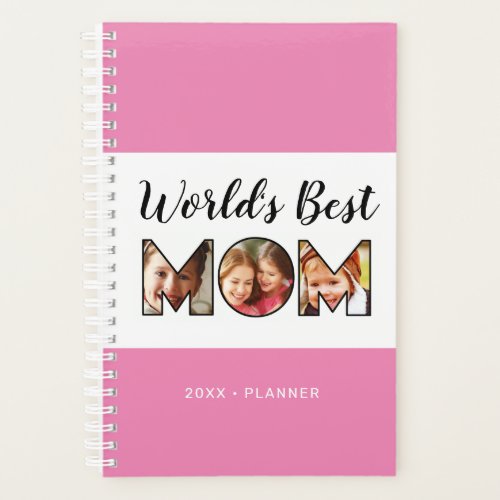 Worlds Best Mom Quote 3 Photo Collage 2023 Planner