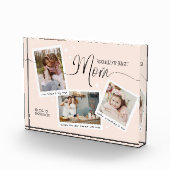 World's Best Mom Script Snapshot Mother's Day Pink Photo Block (Right)