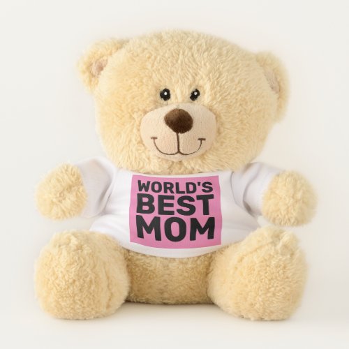 WORLDS BEST MOM TEDDY BEAR PLUSH