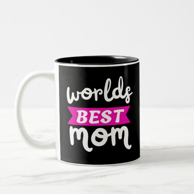 worlds best mom Two-Tone coffee mug (Left)