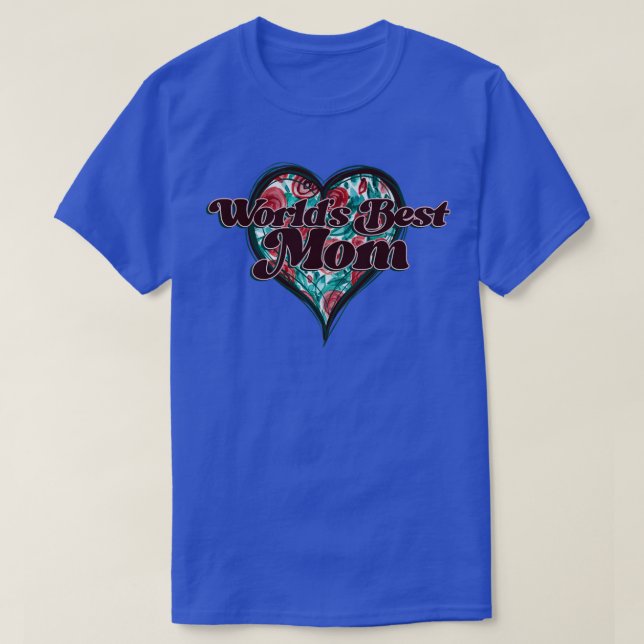 Worlds Best Mom Vintage Heart T-Shirt (Design Front)