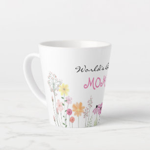 Worlds Best Mom   Wildflower Garden Latte Mug