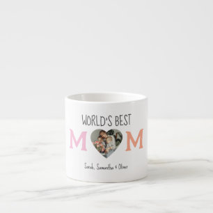 World's Best Mom with Photo & Custom Text Espresso Cup