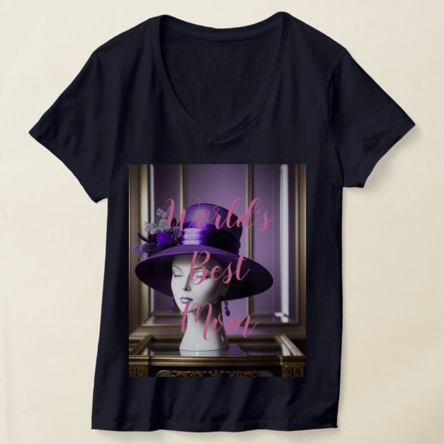 World's Best Mom Women's Basic V-Neck T-Shirt  (Laydown)