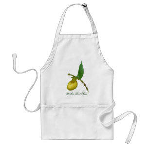 World's Best Mom Yellow Lady Slipper Flower Apron