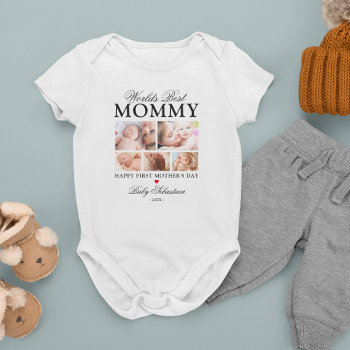 "world's Best Mommy" 1st Mother's Day Photo Baby Bodysuit by special_stationery at Zazzle