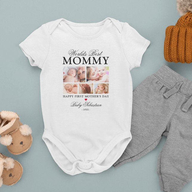 "World's Best Mommy" 1st Mother's Day Photo Baby Bodysuit (Creator Uploaded)