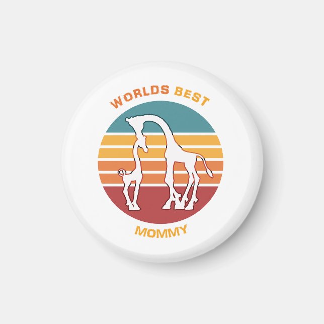 Worlds Best Mommy, Giraffes Magnet (Front)