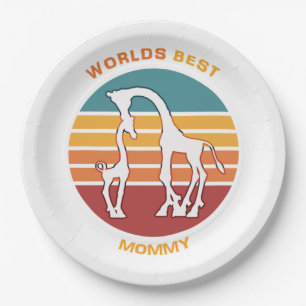 Worlds Best Mommy, Giraffes Paper Plates