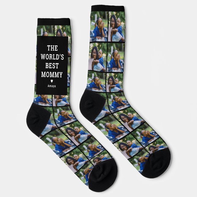 Worlds Best Mommy Photo Collage Socks (Right)