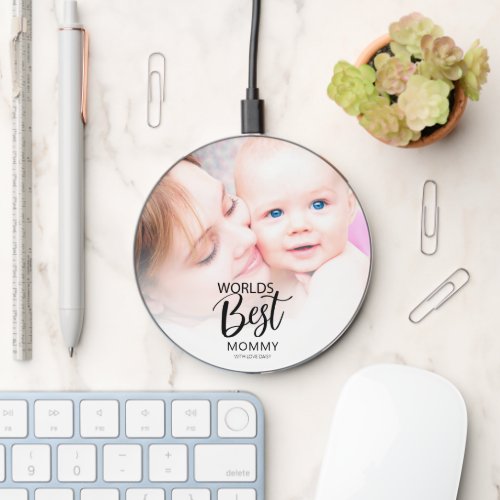 Worlds Best Mommy  Photo Wireless Charger