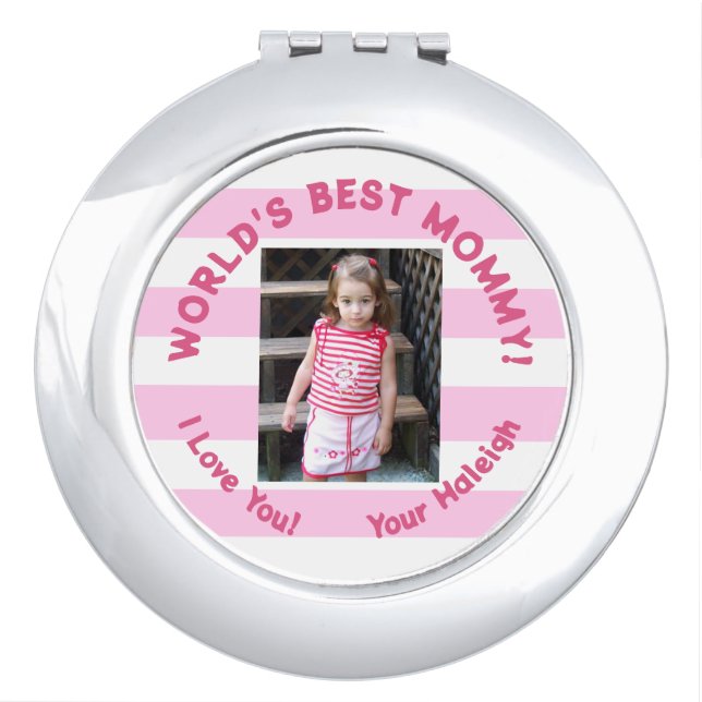 World's Best Mommy Round Photo  Compact Mirror (Front)