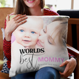 Worlds Best Mommy Throw Pillow