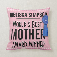 World's Best Mother Award Throw Pillow
