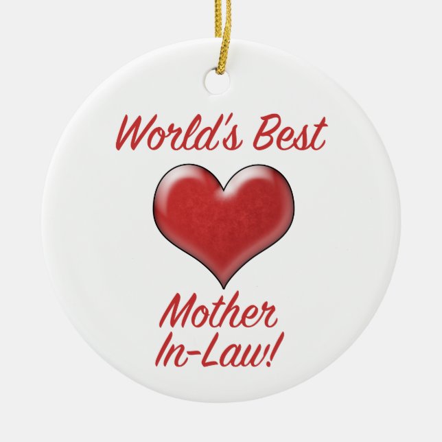 World's Best Mother-In-Law Ceramic Ornament (Front)