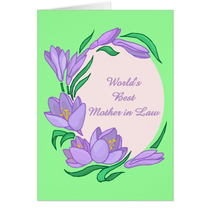 World's Best Mother In Law Customizable Gifts Greeting Card