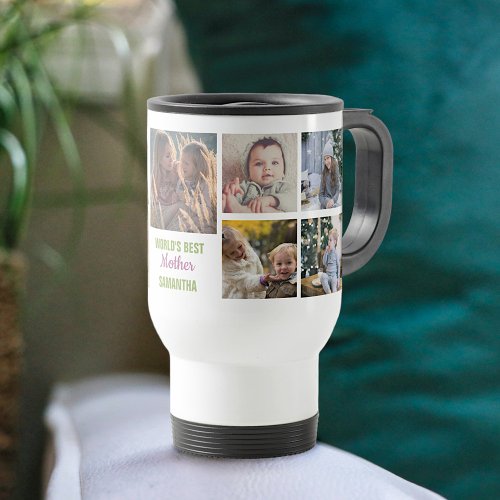 Worlds Best Mother Instagram Photo Collage Name Travel Mug