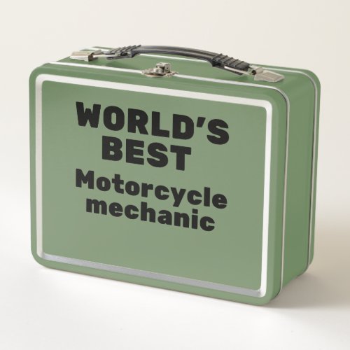 Worlds best Motorcycle Mechanic Metal Lunch Box