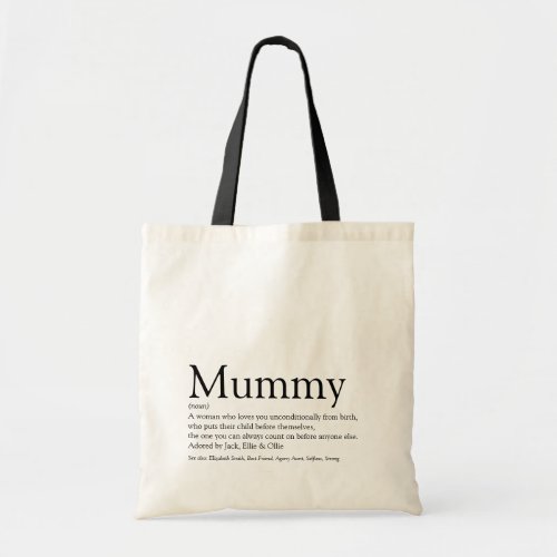 Worlds Best Mummy Definition Quote Modern Tote Bag