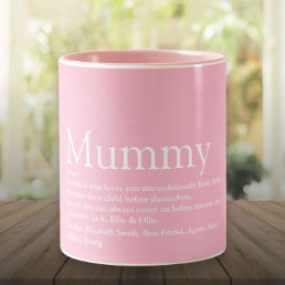 World&#39;s Best Mummy Definition Quote Pink Two-Tone Coffee Mug