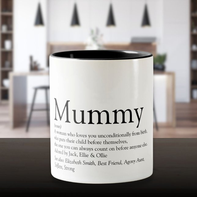World's Best Mummy Mom Mum Definition Quote Two-Tone Coffee Mug (World's Best Mummy Mom Mum Definition Quote Two-Tone Coffee Mug)