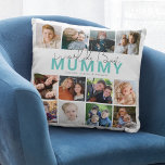 Worlds Best Mummy | Photo Collage Throw Pillow<br><div class="desc">Are you searching for the perfect Mother's Day gift? Look no further than this unique 12-photo collage pillow! Show your love and appreciation for the special mothers, mommy, mothers, mamas, mums, mummy, and step or bonus parents in your life. Customize the pillow with a template that reads "World's Best Mummy"...</div>