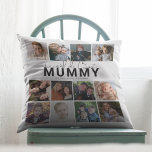 Worlds Best Mummy | Photo Collage Throw Pillow<br><div class="desc">Are you searching for the perfect Mother's Day gift? Look no further than this unique 12-photo collage pillow! Show your love and appreciation for the special mothers, mommy, mothers, mamas, mums, mummy, and step or bonus parents in your life. Customize the pillow with a template that reads "World's Best Mummy"...</div>