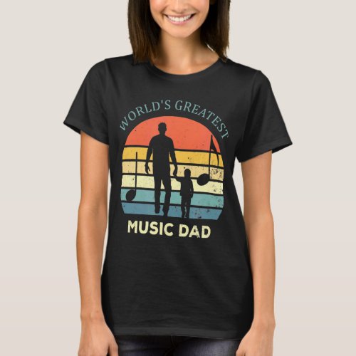 Worlds Best Music Dad Greatest Guitar Music Dad 1  T_Shirt