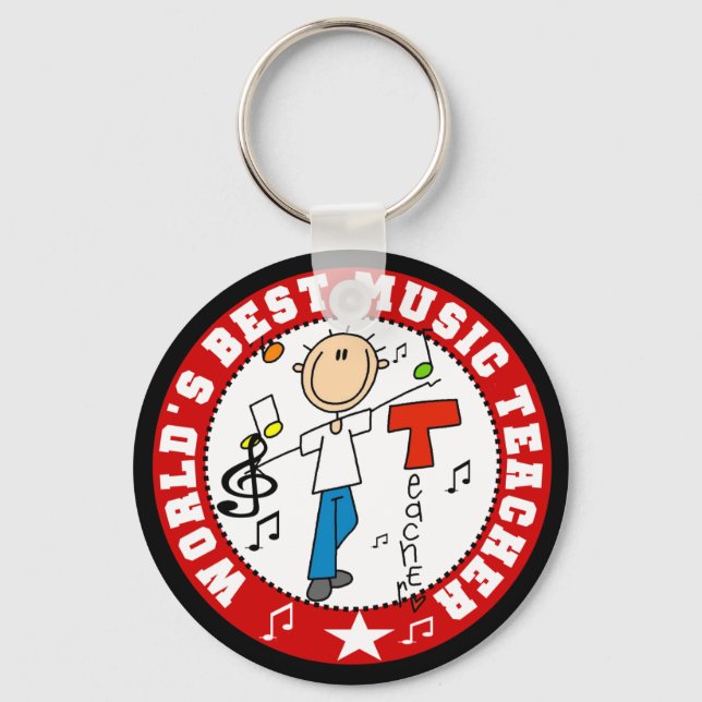 World's Best Music Teacher Keychain (Front)