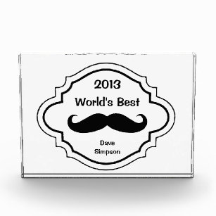World's Best Mustache Custom Award Humor
