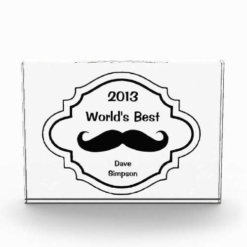 Worlds Best Mustache Custom Award Humor