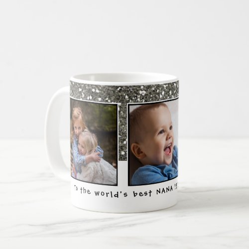 Worlds Best Nana 3 Photo Collage Grandma Coffee Mug