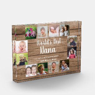 World's Best  Nana Grandkids 12 Photo Collage    Block