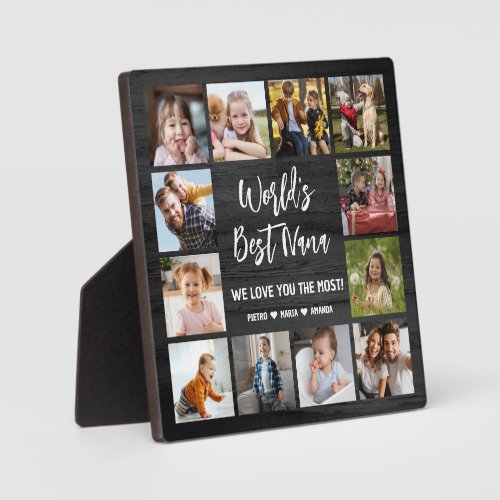 Worlds Best Nana Grandkids 12 Photo Collage Plaqu Plaque