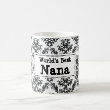 World's Best Nana Mug - Damask Style