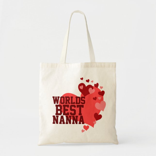 Worlds Best Nanna Personalized Tote Bag (Front)