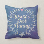 World's Best Nanny Grandma Wreath Pillow