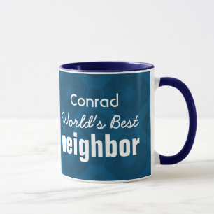 World's Best NEIGHBOR Blue Custom Name v7 Mug